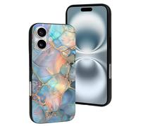Buewutiry Custodia compatibile con iPhone 16 carina - Custodia morbida in silicone pastello astratto fluida art compatibile con iPhone 16 custodia per telefono per donne e uomini
