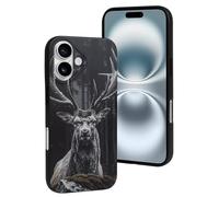 Buewutiry Custodia compatibile con iPhone 16 Cute - Custodia morbida in silicone Majestic Forest Stag compatibile con iPhone 16 Custodia per telefono per donne e uomini