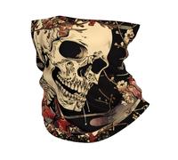 Buewutiry - Custodia per uomo e donna con motivo floreale orientale gotico con testa di morte, cappuccio, maschera, bandana