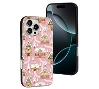 Buewutiry Custodia protettiva compatibile con iPhone 16 Pro Max - Custodia protettiva in silicone morbida con case di pan di zenzero rosa nel paese delle meraviglie compatibile con iPhone 16 Pro Max