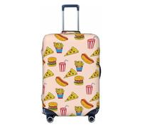 Buewutiry Custodia protettiva per bagagli da viaggio, antigraffio, per hamburger, pizza, coca cola, adatta per bagagli da 18 a 32 pollici, nero, XL