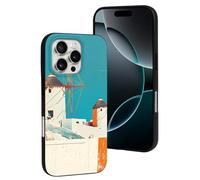 Buewutiry Custodia protettiva per iPhone 16 Pro, in morbido silicone, compatibile con iPhone 16 Pro, con mulini a vento greci, per donne e uomini