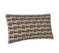 Buewutiry Federa per cuscino king size, misura standard, cucciolo di cane bassotto n. 1015, in morbida microfibra, stampa a blocchi, dimensioni standard con cerniera, 50,8 x 91,4 cm