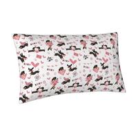 Buewutiry Federa per cuscino king size standard - Bassotto cane cucciolo rosa Love in morbida microfibra stampata a blocchi, copertura da viaggio dimensioni standard con cerniera 50,8 x 91,4 cm