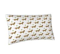Buewutiry Federa per cuscino king size standard - Bassotto cucciolo di tennis in morbida microfibra stampata a blocchi, copertura da viaggio dimensioni standard con cerniera 50,8 x 91,4 cm