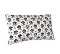 Buewutiry Federa per cuscino king size standard - cucciolo di pirata in morbida microfibra stampata a blocchi, copertura da viaggio dimensioni standard con cerniera 50,8 x 91,4 cm