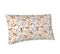 Buewutiry Federa per cuscino king size standard - stampa cucciolo di cane carino in morbida microfibra stampata a blocchi, copertura da viaggio dimensioni standard con cerniera 50,8 x 91,4 cm