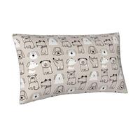Buewutiry Federa per cuscino king size standard - stampa cucciolo in morbida microfibra stampata a blocchi, copertura da viaggio dimensioni standard con cerniera 50,8 x 91,4 cm