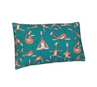 Buewutiry Federa per cuscino queen size, dimensioni standard, 50,8 x 76,2 cm, motivo: giraffe che fanno vari blocchi di yoga, in morbida microfibra resistente alle pieghe, dimensioni standard con
