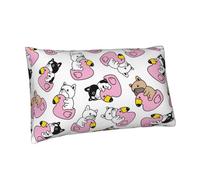 Buewutiry Federa per cuscino queen size, dimensioni standard, 50,8 x 76,2 cm, stampa a blocchi di bulldog francese, anatra, in morbida microfibra, resistente alle pieghe, dimensioni standard con