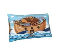 Buewutiry Federa per cuscino queen size standard - 50,8 x 76,2 cm, stampa animali sull'arca di Noè, morbida microfibra resistente alle pieghe, dimensioni standard con cerniera
