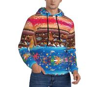 Buewutiry Felpe con cappuccio da uomo - Animals On Noah's Ark2 - Felpe da uomo a maniche lunghe, Nero , 4XL
