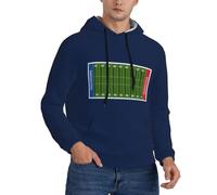 Buewutiry Felpe con cappuccio da uomo - Campo da football americano a maniche lunghe da uomo, Nero , 4XL