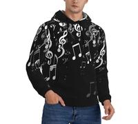 Buewutiry Felpe con cappuccio da uomo - Falling Musical a maniche lunghe da uomo Felpe e Felpe Pullover Abbigliamento, Nero , XX-Large