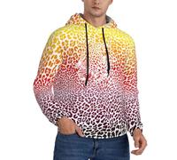 Buewutiry Felpe con cappuccio da uomo - Leopard Skins And Heads manica lunga da uomo Felpe e felpe Abbigliamento Jersey, Nero , X-Large