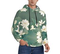 Buewutiry Felpe con cappuccio da uomo, Lotus Golden Line, a maniche lunghe, felpe con cappuccio e felpe, pullover abbigliamento abbigliamento, Nero, S