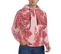 Buewutiry Felpe con cappuccio da uomo - Red Meat - Felpa con cappuccio da uomo a maniche lunghe Pullover Abbigliamento Abbigliamento, nero, XXX-Large