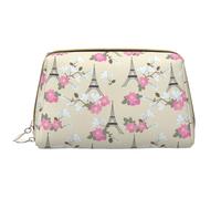 Buewutiry Grande borsa da viaggio per il trucco, con torri Eiffel, in pelle PVC, portatile, con cerniera, per la cura della pelle, trousse per trucchi e articoli da toeletta da donna