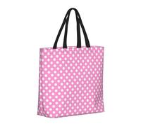 Buewutiry Grande borsa tote da donna, riutilizzabile, con cerniera, borsa da spiaggia da donna, vintage a pois rosa, borsa per mamma adatta per ospedale, spiaggia, viaggi, shopping