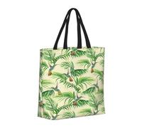 Buewutiry Grande borsa tote da donna, riutilizzabile, con cerniera, borsa da spiaggia per donne, colibrì, foglia di palma, borsa per mamma, adatta per ospedale, spiaggia, viaggi, shopping