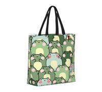 Buewutiry Grande borsa tote da donna, riutilizzabile, con cerniera, borsa da spiaggia per donne, rana timida, borsa per mamma, adatta per ospedale, spiaggia, viaggi, shopping