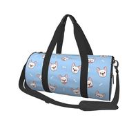 Buewutiry Grande borsone da viaggio, borsa da palestra con testa di bulldog francese, per donne e uomini, borsa da viaggio pieghevole per donne e uomini, con tasche multiple con cerniera