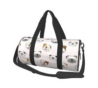 Buewutiry Grande borsone da viaggio - Borsa da palestra con viso di bulldog per donne e uomini, borsa da viaggio pieghevole per donne e uomini con tasche multiple con cerniera