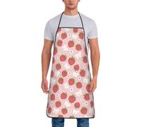 Buewutiry Graziosi grembiuli da cuoco con papillon a fragola, per uomini e donne, resistenti all'olio, per cucinare, grigliare il barbecue