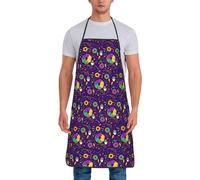 Buewutiry Grembiuli da chef Mardi Gras and Donuts per uomini e donne, grembiuli resistenti all'olio per cucinare, barbecue, griglie, grembiuli da cucina