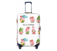 Buewutiry Hello Summer Gnome - Copertura protettiva per valigie da viaggio, antigraffio, adatta per bagagli da 45,7 a 81,7 cm, Nero , x-large