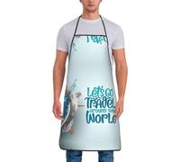 Buewutiry Let's Go Travel Around the World Grembiuli da chef per uomini e donne, grembiuli resistenti all'olio per cucinare, barbecue, griglie, grembiuli da cucina