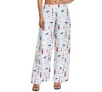 Buewutiry Palazzo Pantaloni da donna comodi pantaloni larghi a gamba larga da donna stile nautico barca a vela pantaloni casual per il riposo, Modello-31, XXL