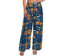 Buewutiry Palazzo - Pantaloni larghi da donna con treno a vapore, stile 31, XL