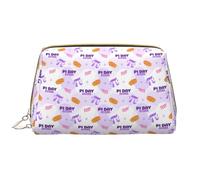 Buewutiry pi day happy beauty case da viaggio, borsa per cosmetici da donna, in pelle PVC, portatile, con cerniera, borsa per la cura della pelle, trousse per trucchi e articoli da toeletta da donna