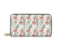 Buewutiry Portafogli sottili in pelle per donne e uomini, a pois, con gigli, fiori, pochette per carte di credito, per donne e uomini, con cerniera