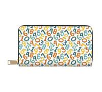 Buewutiry Portafogli sottili in pelle per donne e uomini, con stampa di numeri matematici, per donne e uomini, con cerniera