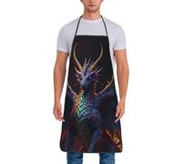 Buewutiry Rainbow Wings Majestic Dragon Chef Grembiuli per uomo e donna - Grembiuli resistenti all'olio per cucinare, barbecue, griglie, grembiuli da cucina