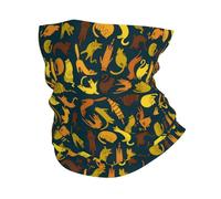 Buewutiry Scaldacollo per uomo e donna - divertente sciarpa con testa di gatto passamontagna maschera copertura bandana sciarpa collo