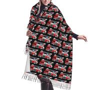 Buewutiry Scialle Wrap per le donne - Camion dei vigili del fuoco e di salvataggio oversize autunno inverno coperta sciarpa alla moda per le donne