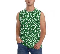 Buewutiry - T-shirt senza maniche da uomo, canottiere grafiche da uomo, stampa di simboli di pi verde per corsa, palestra e allenamento, Nero, M