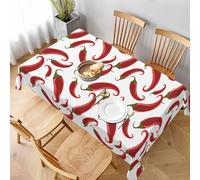 Buewutiry - Tovaglia rettangolare con motivo peperoncino, colore rosso, quadrata, per picnic, sala da pranzo, festa, matrimonio, campeggio, 60 x 90 pollici