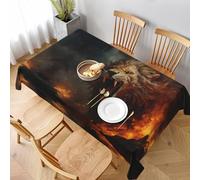 Buewutiry - Tovaglia rettangolare per tavolo con leone di fiamma fresca quadrata, per picnic, sala da pranzo, festa, matrimonio e campeggio, 60 x 90 pollici