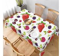 Buewutiry - Tovaglia rettangolare per tavolo - Tovaglia quadrata alla fragola, frutta, fattoria, tovaglia primaverile, per picnic, sala da pranzo, feste, matrimoni e campeggio, 60 x 90 pollici
