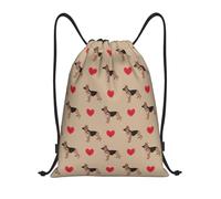 Buewutiry Zaino con coulisse - Carino pastore tedesco amore piccolo cordino palestra sport cinch string bag zaino, Nero , S