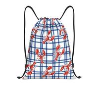 Buewutiry - Zaino con coulisse, motivo: gambero scozzese con coulisse piccola per palestra e sport, Nero, S