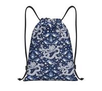 Buewutiry - Zaino con coulisse - Piccolo Dragon B con coulisse per palestra, sport, Nero, S