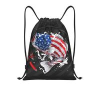 Buewutiry - Zaino con coulisse - Zaino piccolo con coulisse per palestra e sport, Nero, S