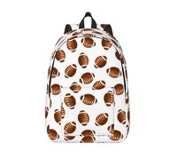 Buewutiry Zaino da viaggio per computer portatile - marrone rugby football americano zaino in tela per computer portatile con cinghie imbottite, nero, Small