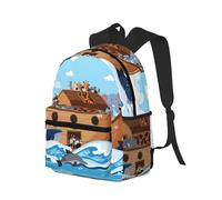 Buewutiry Zaino da viaggio per computer portatile per uomo e donna, con animali sull'arca di Noè, zaino per lavoro con cinghie regolabili, zaino da viaggio resistente all'acqua, zaino da spiaggia con