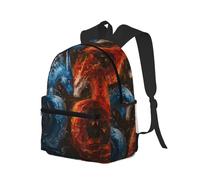 Buewutiry - Zaino da viaggio per laptop per uomo e donna, zaino da spiaggia alla moda rosso e blu Fire Dragon F, zaino leggero con scomparto per laptop, zaino da viaggio con cinghie